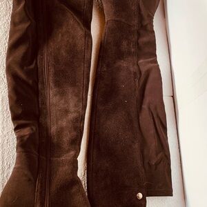 Vincent Camuto Brown Suede Over-the-Knee Boots Size 7.5 Wedge Heel